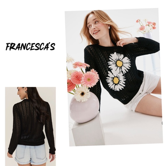 New Francesca’s Roslyn Daisy Pullover Sweater - Picture 1 of 6
